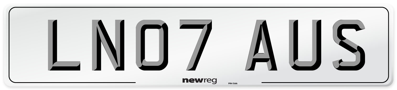 LN07 AUS Number Plate from New Reg